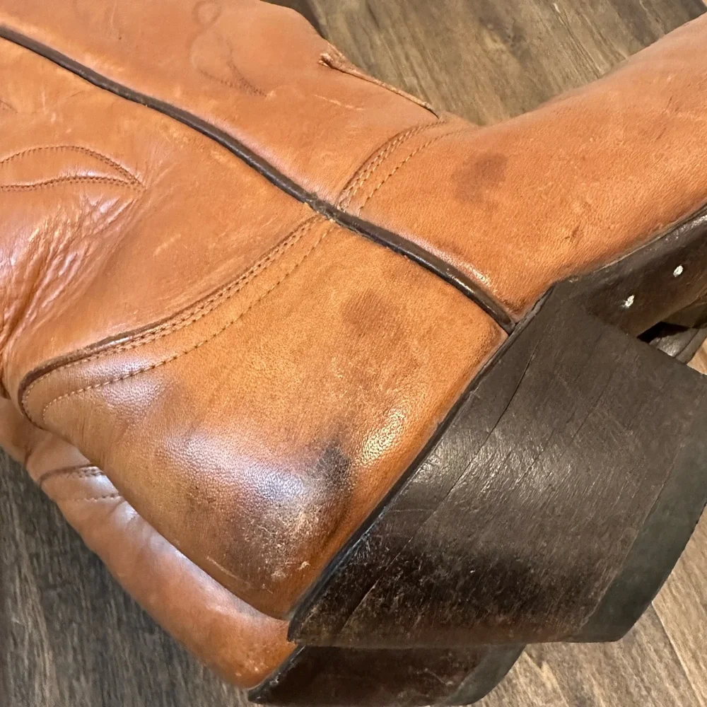 Tony Lama Western Cowboy Buckaroo 5089 Boots Mens 10.5 D Tall Brown Leather - Picture 6 of 7